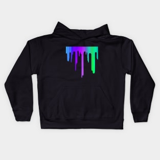 Paint Drip Blue Purple Green Kids Hoodie